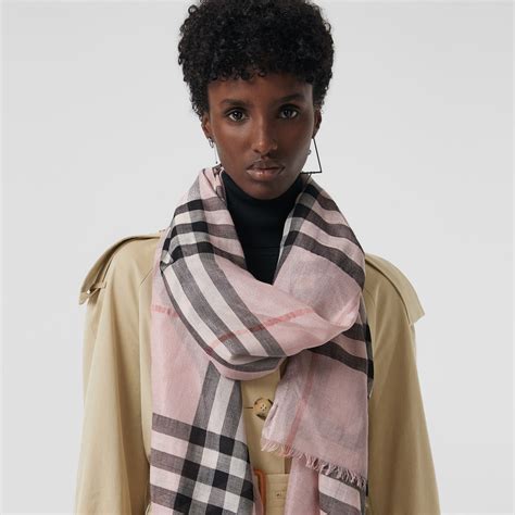 burberry silk check scarf ash rose|Chain Check Silk Scarf in Gold .